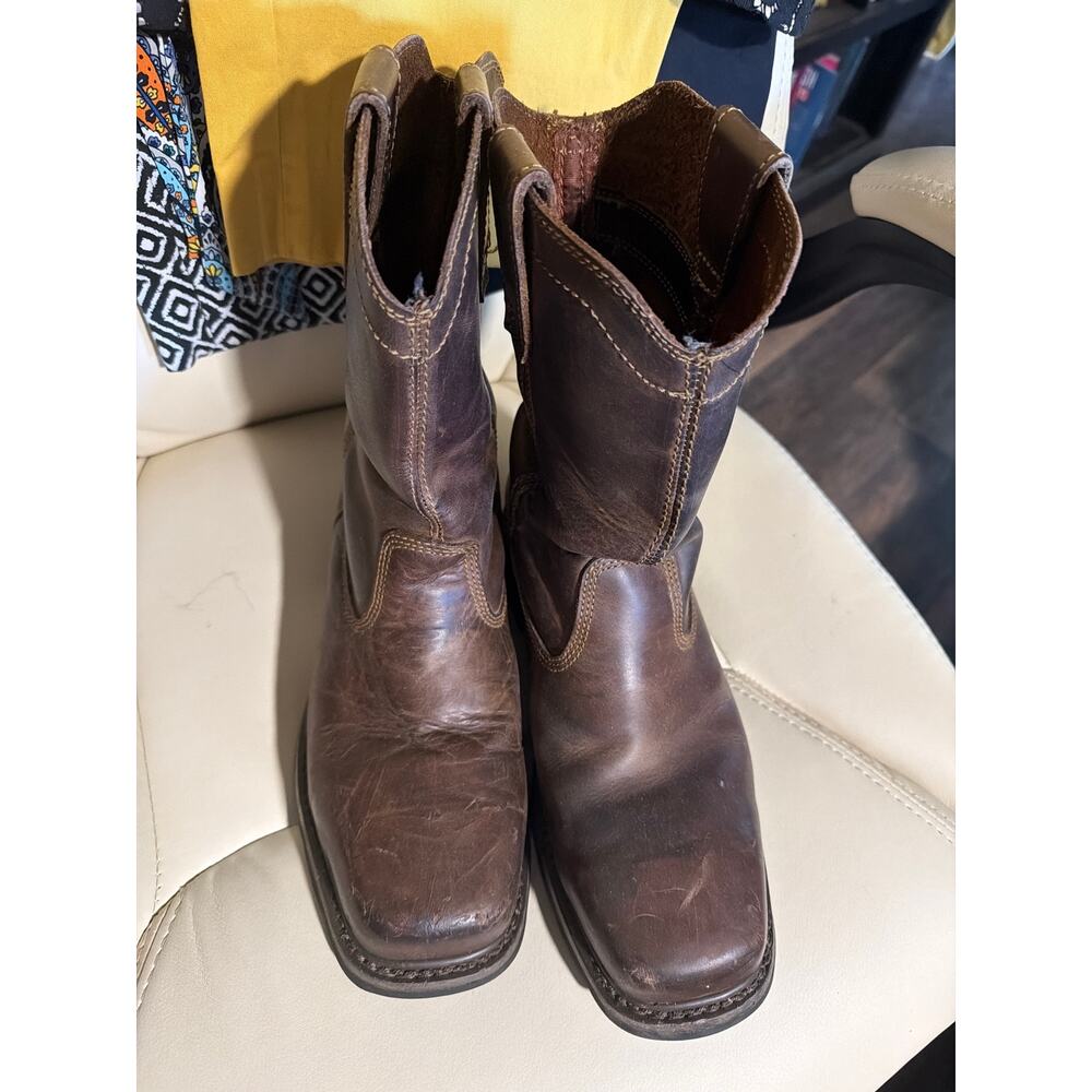 Men’s Caterpillar Steel toe Boots Size 10.5 Great Condition Dark Brown